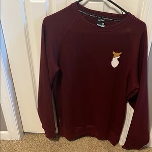 Flag Nor Fail Burgundy Sweater with Dog Emblem